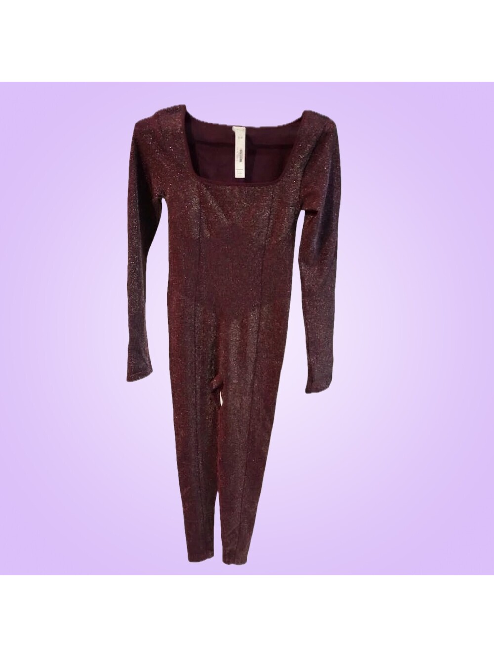 NWT Victoria's Secret PINK Plum Shimmer Jumpsuit Small S Metallic Catsuit